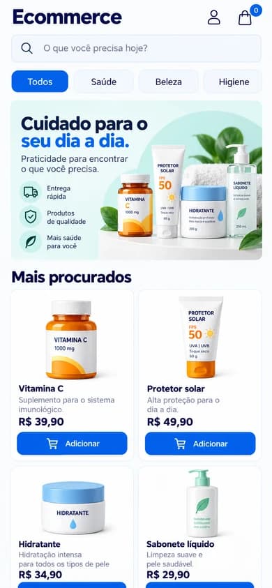 Versão móvel de Ecommerce